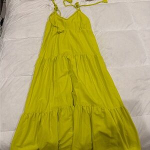 Lime Green Tiered Maxi Sundress